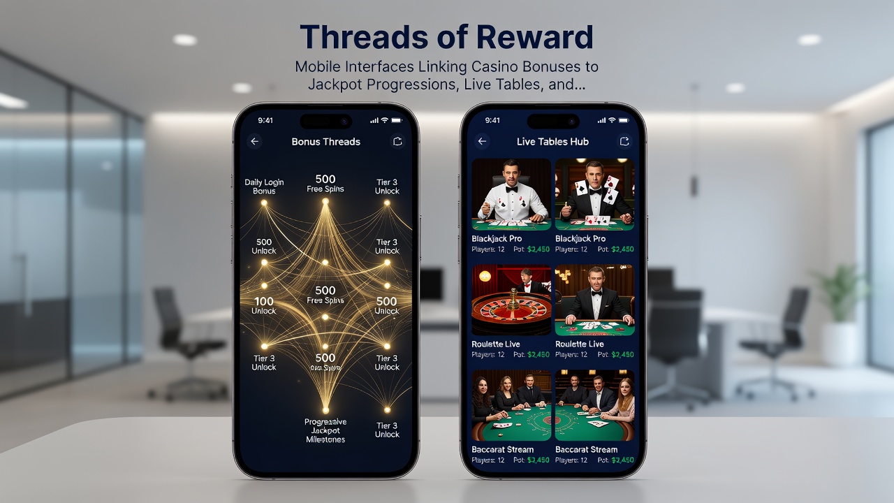 Detailed view of loyalty dashboard linking live table results to sports betting and jackpot progressions on a mobile screen